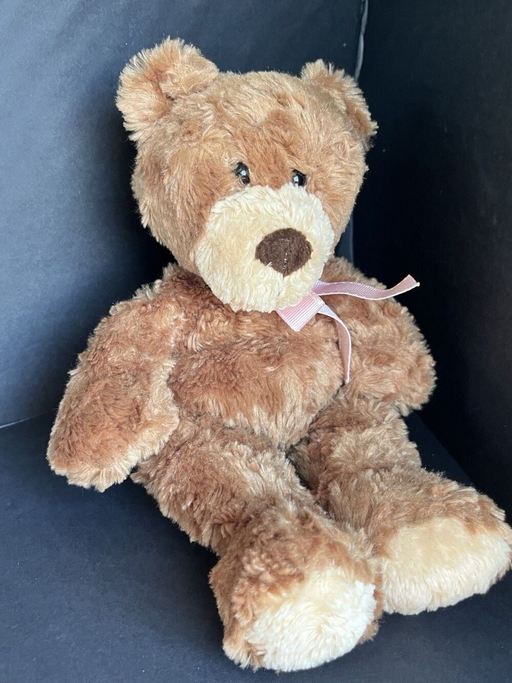 Vintage Carter’s Classics  Pink Ribbon Fuzzy Teddy Bear Brown Plush Lovey RARE - Picture 12 of 12